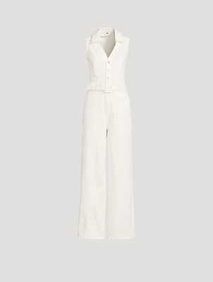 Sasha Belted Denim Jumpsuit