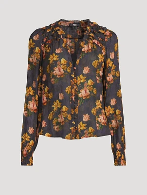 Georgiana Silk Blouse Floral Print