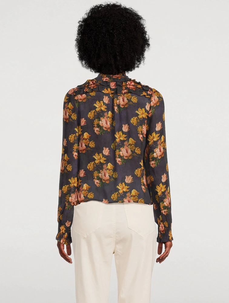 Georgiana Silk Blouse Floral Print