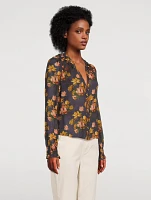 Georgiana Silk Blouse Floral Print