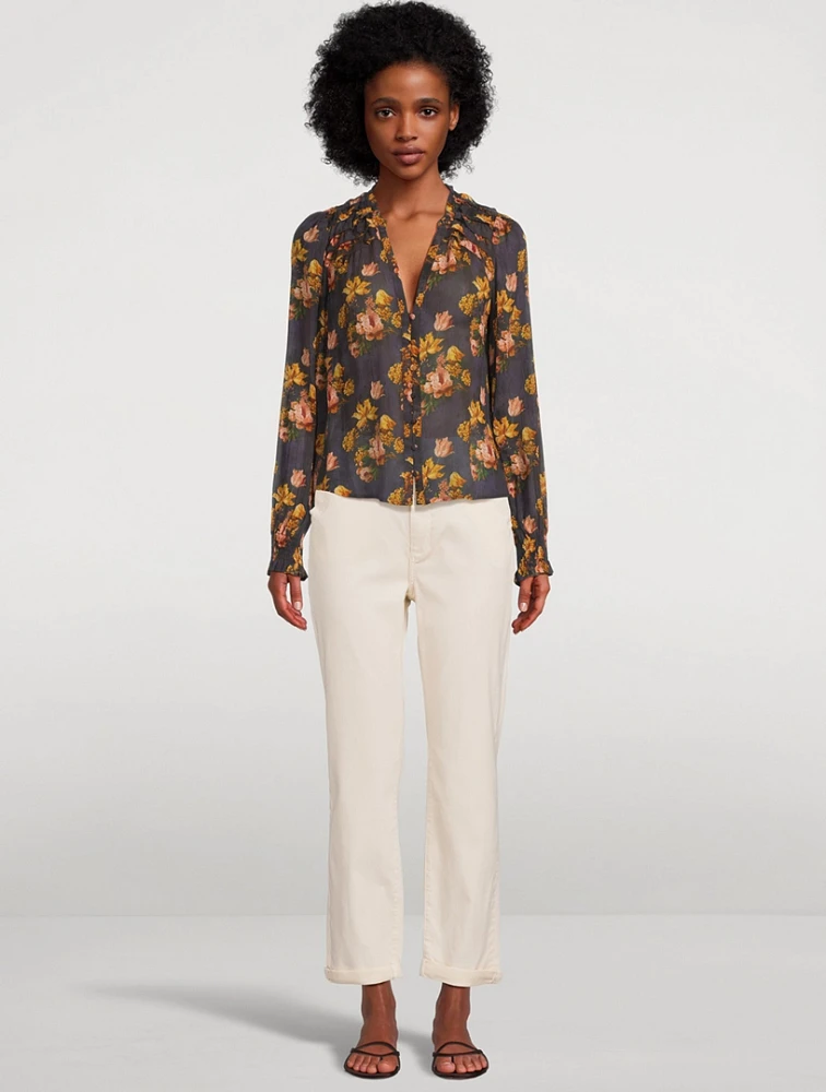 Georgiana Silk Blouse Floral Print