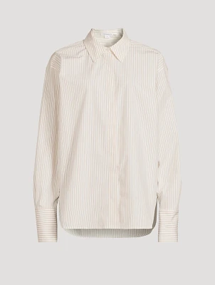 Oversized Poplin Shirt Stripe Print