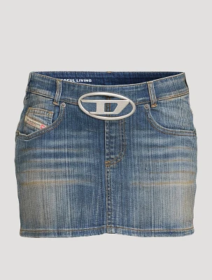 De-Ron Cut-Out Denim Mini Skirt