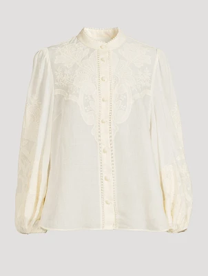 Ottie Embroidered Linen Shirt
