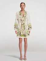 Halliday Linen Mini Dress Floral Print