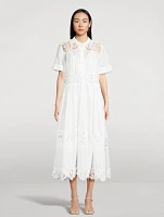 Pop Lace-Trimmed Shirt Dress