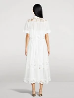 Pop Lace-Trimmed Shirt Dress