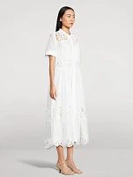 Pop Lace-Trimmed Shirt Dress