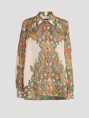 Ottie Oversized Shirt Paisley Print