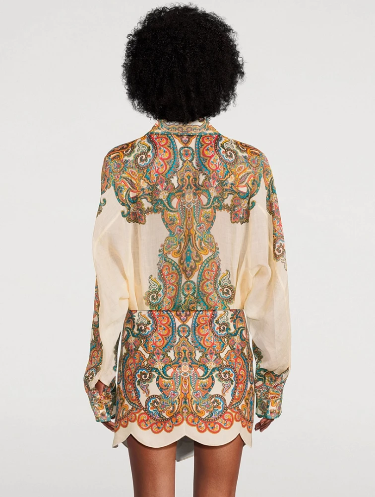 Ottie Oversized Shirt Paisley Print