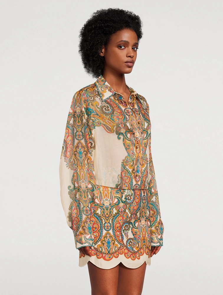 Ottie Oversized Shirt Paisley Print