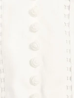 Pop Embroidered Linen Mini Dress