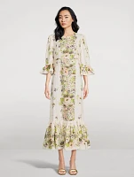 Halliday Linen Midi Dress Floral Print