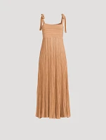 Ottie Metallic Plissé Midi Dress