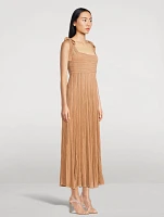 Ottie Metallic Plissé Midi Dress