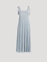 Waverly Metallic Plissé Midi Dress