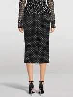 Charmeuse Pencil Skirt Polka Dot Print