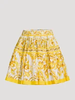 Poplin Mini Skirt Majolica Print