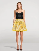 Poplin Mini Skirt Majolica Print