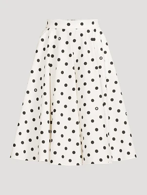 Poplin Circle Skirt Polka Dot Print