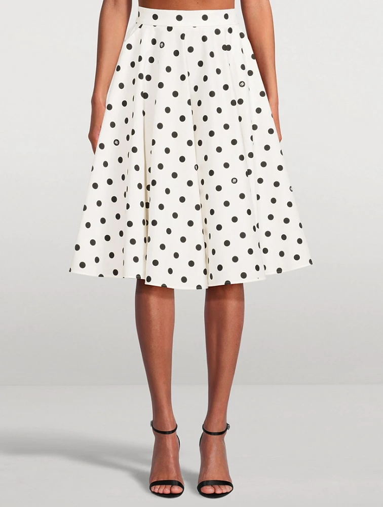 Poplin Circle Skirt Polka Dot Print