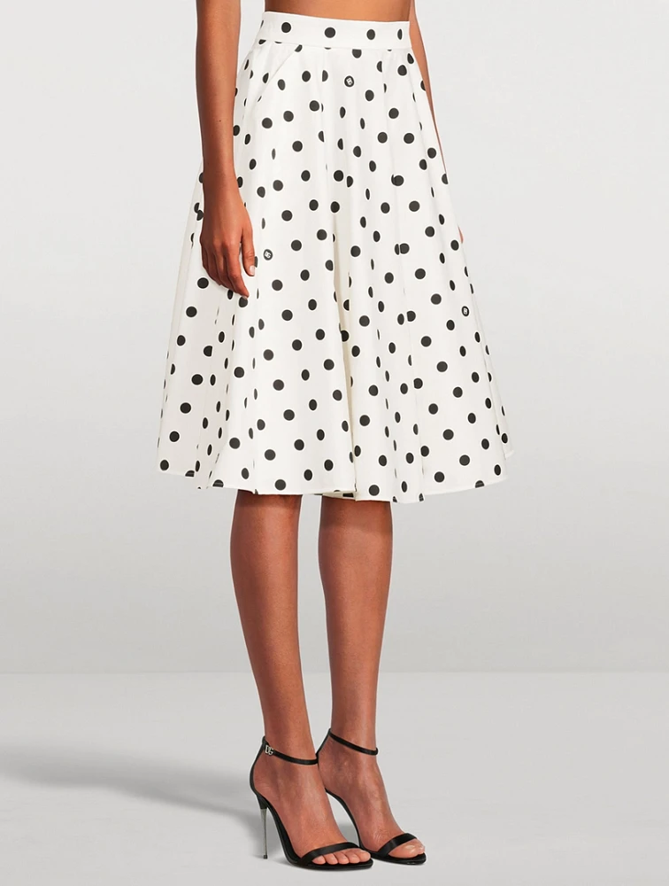 Poplin Circle Skirt Polka Dot Print