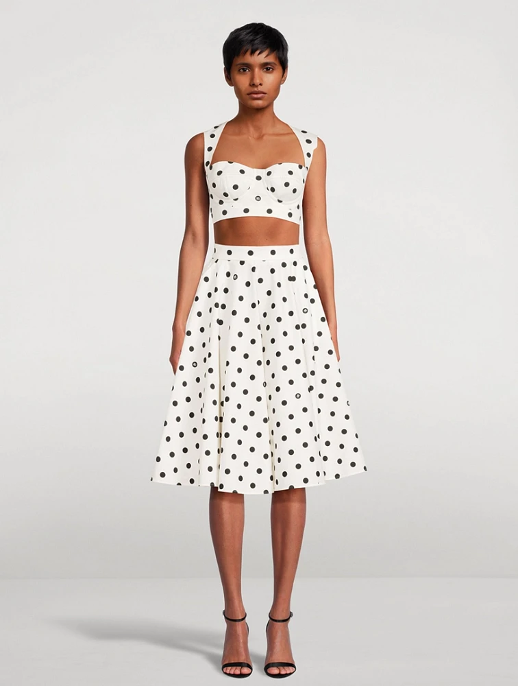 Poplin Circle Skirt Polka Dot Print