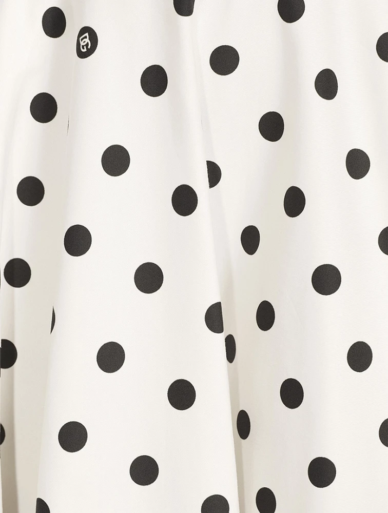 Poplin Circle Skirt Polka Dot Print