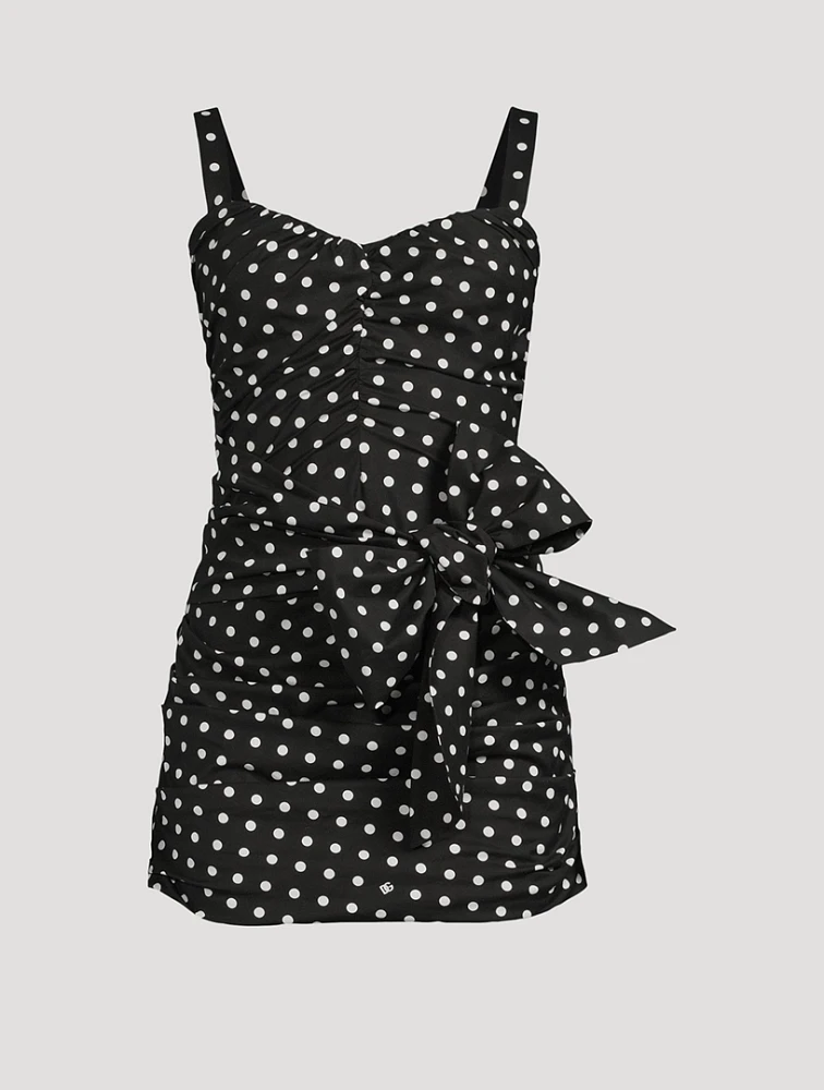 Poplin Mini Dress Polka Dot Print