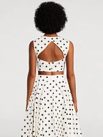 Poplin Corset Top Polka Dot Print