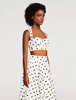 Poplin Corset Top Polka Dot Print