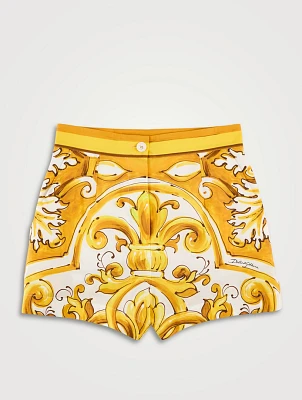 Poplin Shorts In Majolica Print