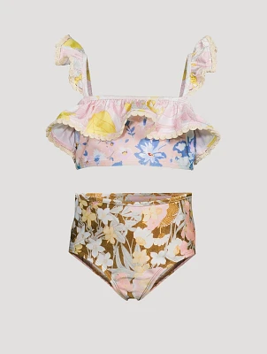 Pop Frill Swim Set Floral Print