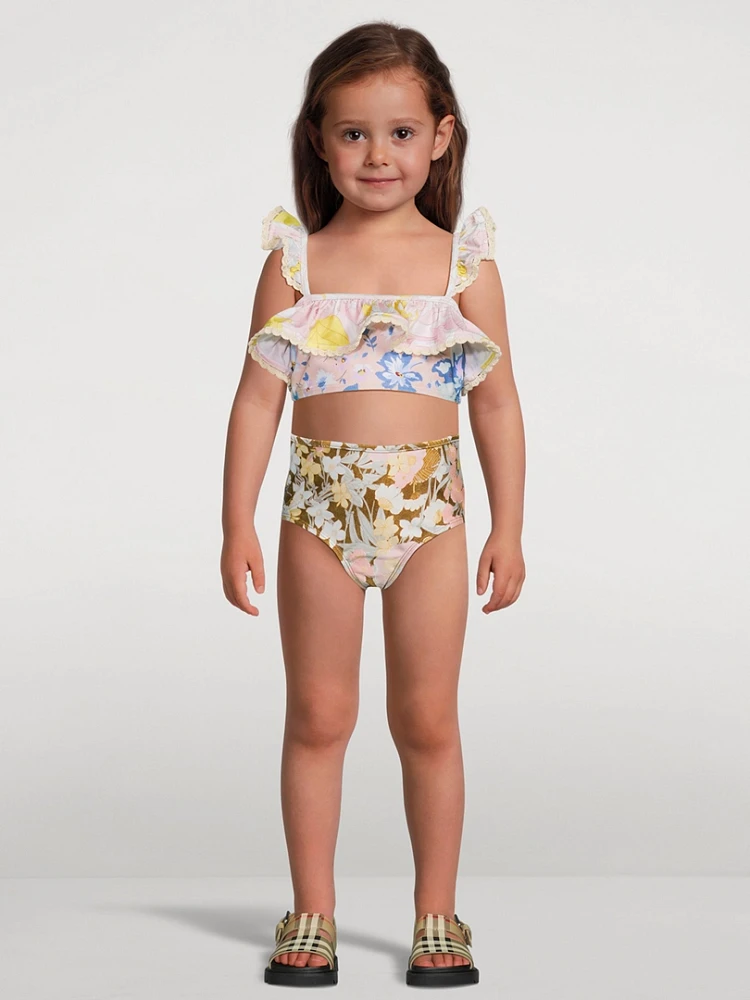 Pop Frill Swim Set Floral Print