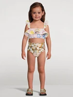 Pop Frill Swim Set Floral Print