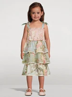 Waverly Tiered Cotton Dress Floral Print