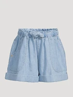 Waverly Denim High-Waisted Utility Shorts