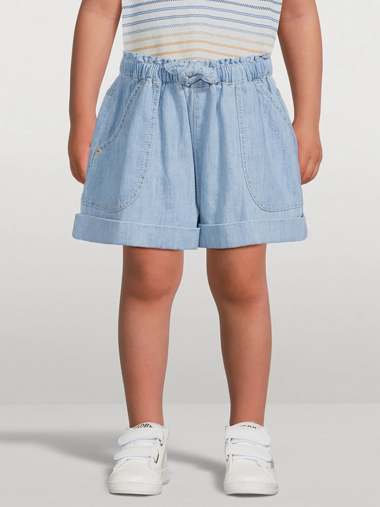 Waverly Denim High-Waisted Utility Shorts