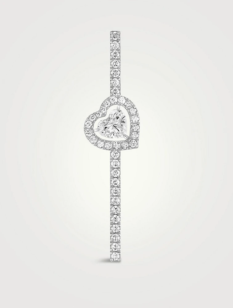 Joy Cœur White Gold Earring With Pavé Diamonds