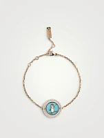 Lucky Move 18K Rose Gold Turquoise Bracelet With Diamonds