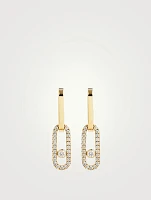 Move Link 18K Gold Earrings With Diamonds