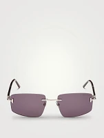 Square Titanium And Horn Sunglasses