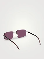 Square Titanium And Horn Sunglasses