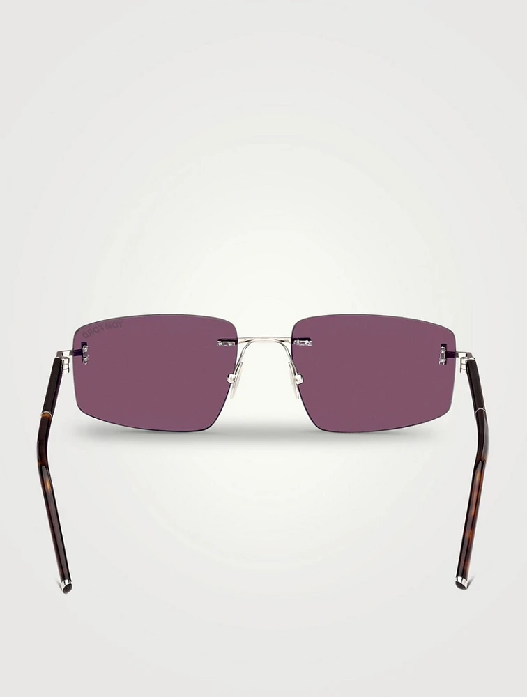 Square Titanium And Horn Sunglasses