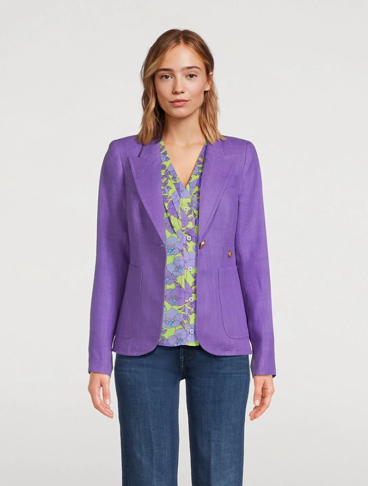 Duchess Linen Patch Pocket Blazer