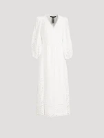 Broderie Anglaise Midi Wrap Dress