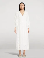 Broderie Anglaise Midi Wrap Dress