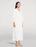 Broderie Anglaise Midi Wrap Dress