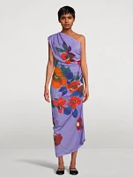 One-Shoulder Dress Floral Print