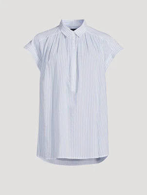 Normandy Poplin Tunic In Stripe Print